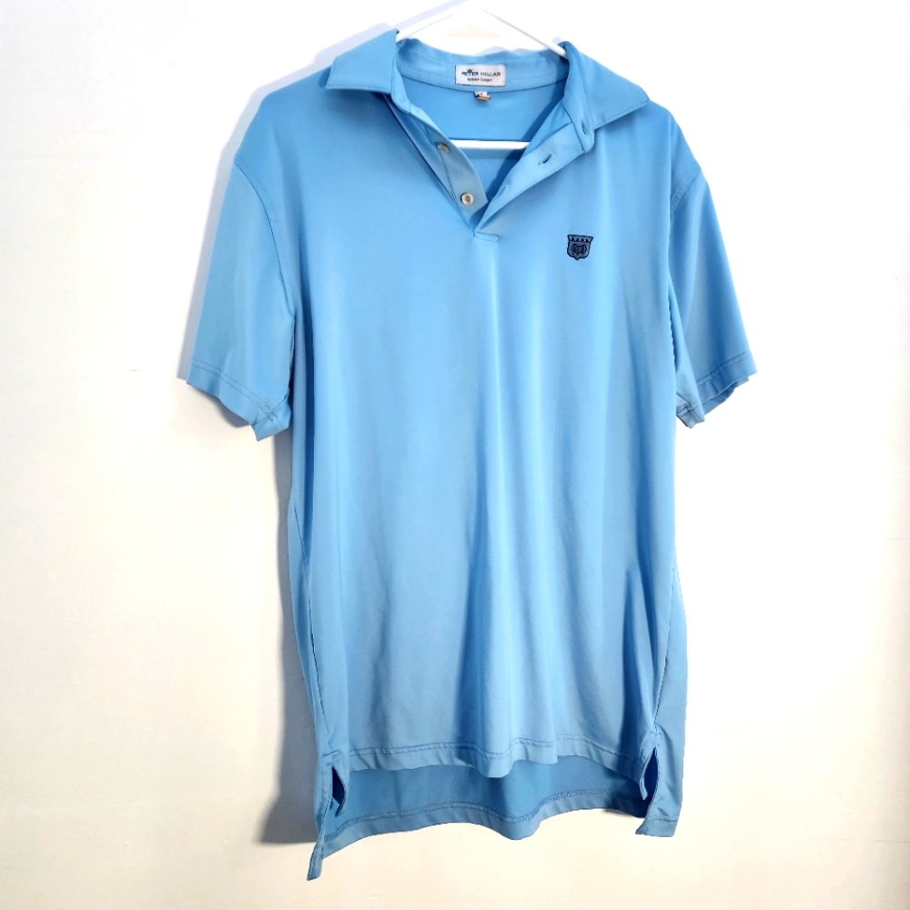 Peter Millar Men's Light Blue Polo Shirt Medium
